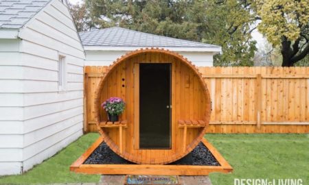 The Stadums put a sauna in their backyard