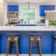 airbnb rental blue kitchen